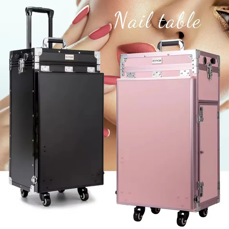 Travel Accessories In Train - Nieuwe opvouwbare rollende manicuretafel make-up koffer