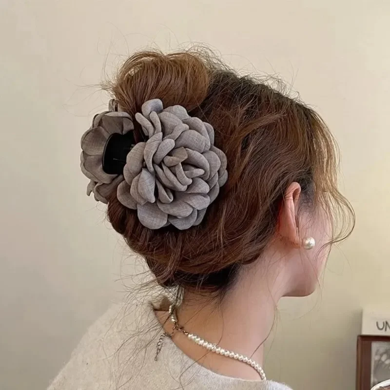 Travel Accessories For Elderly - Franse Stof Rose Bloem Haar Klauw
