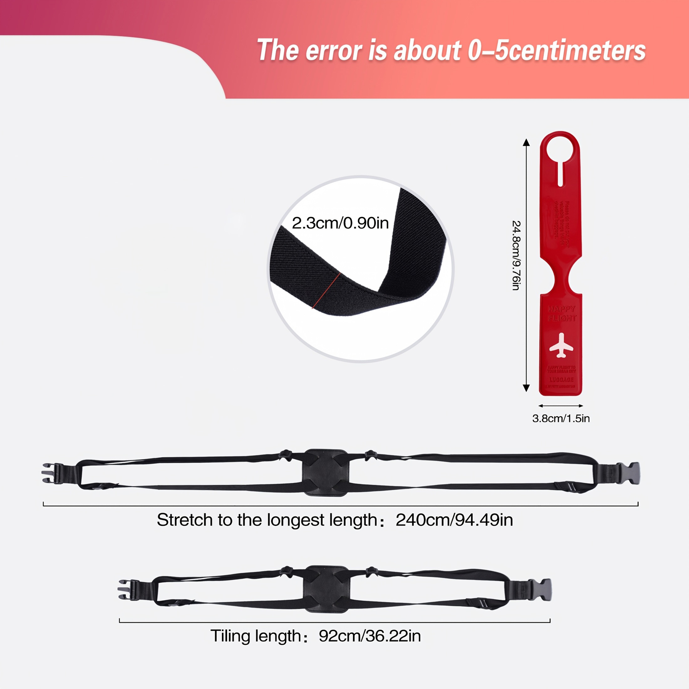 2-delige set bagageriemen + ba - Luggage Strap Belt recensie en prijs