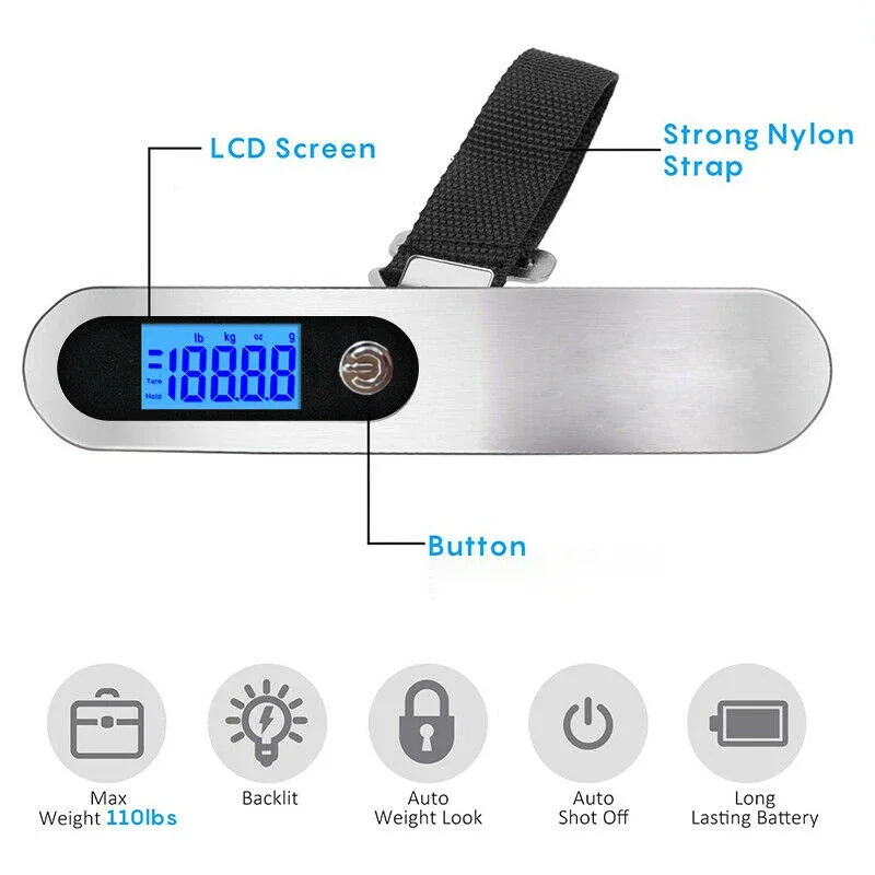 Draagbare 50kg 10g digitale we - Luggage Scale Hanging recensie en prijs